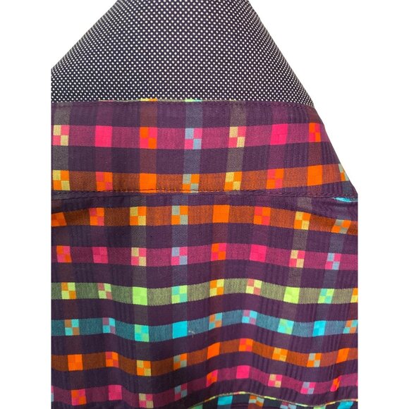 Bugatchi Men's Colorful Checked Button-Down Dress Shirt Size M - Picture 6 of 10